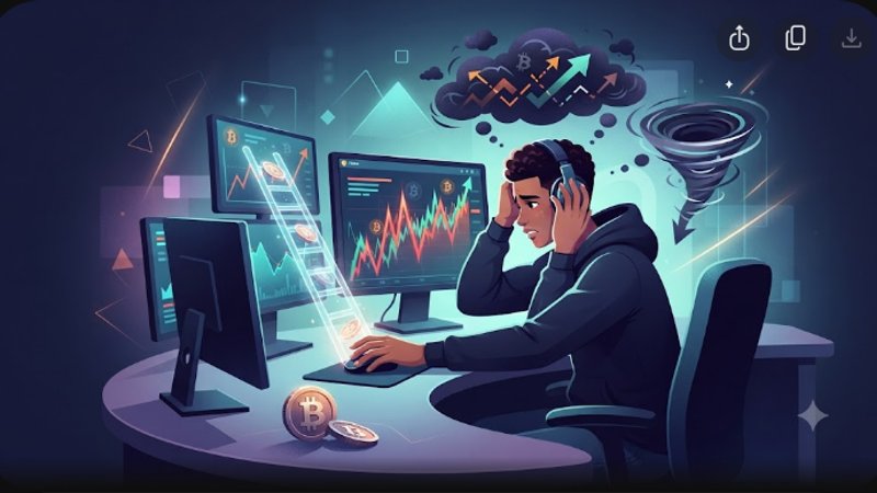 Иллюстрация о психологии трейдинга: борьба с FOMO и тильтом при торговле биткоином